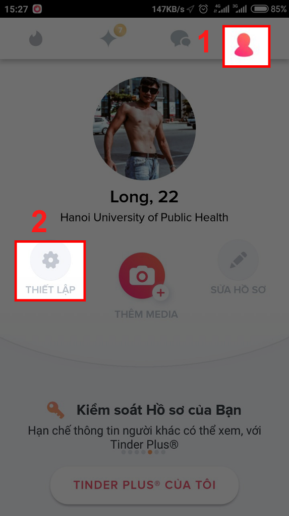 Chọn Thiết lập Chọn Thiết lập