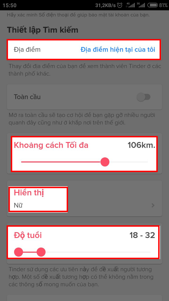Thay đổi thông tin tìm kiếm bạn hẹn hò Thay đổi thông tin tìm kiếm bạn hẹn hò