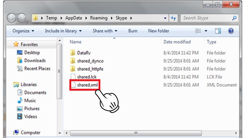 Xóa file share.xml. Xóa file share.xml.
