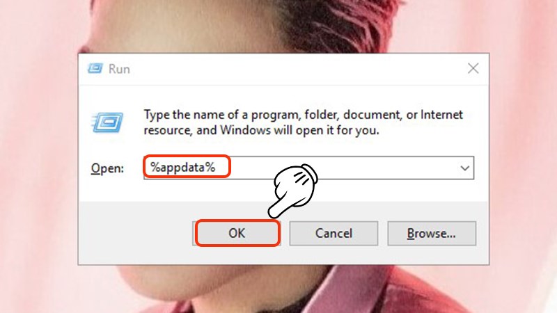Mở hộp thoại Run sau đó nhập Mở hộp thoại Run sau đó nhập %appdata%