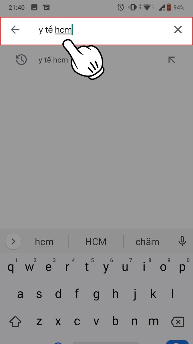 Vào CH Play hoặc AppStore > Nhập Y tế HCM vào ô tìm kiếm Vào CH Play hoặc AppStore > Nhập Y tế HCM vào ô tìm kiếm