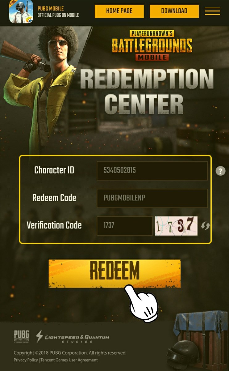 Nhập ID nhân vật, code, mã xác nhận và nhấn REDEEM Nhập ID nhân vật, code, mã xác nhận và nhấn REDEEM