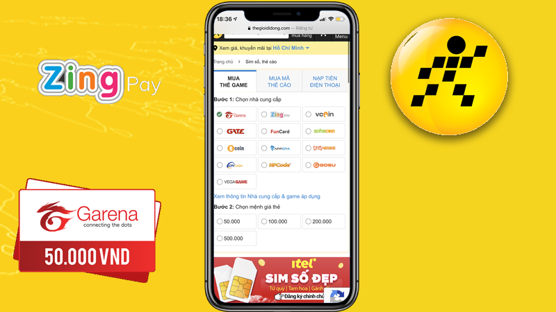 Cách mua thẻ game Garena, Zing trên TGDĐ rẻ, nhiều khuyến mãi Cách mua thẻ game Garena, Zing trên TGDĐ rẻ, nhiều khuyến mãi