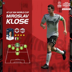 Chỉ số Miroslav Klose mùa Loyal Heroes FIFA ONLINE 4