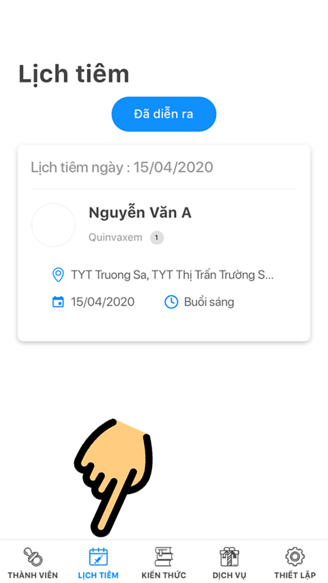 Lịch tiêm Lịch tiêm
