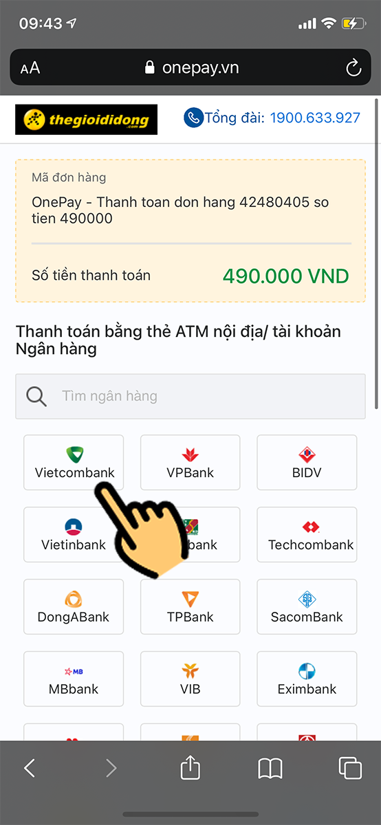 Chọn ngân hàng Chọn ngân hàng