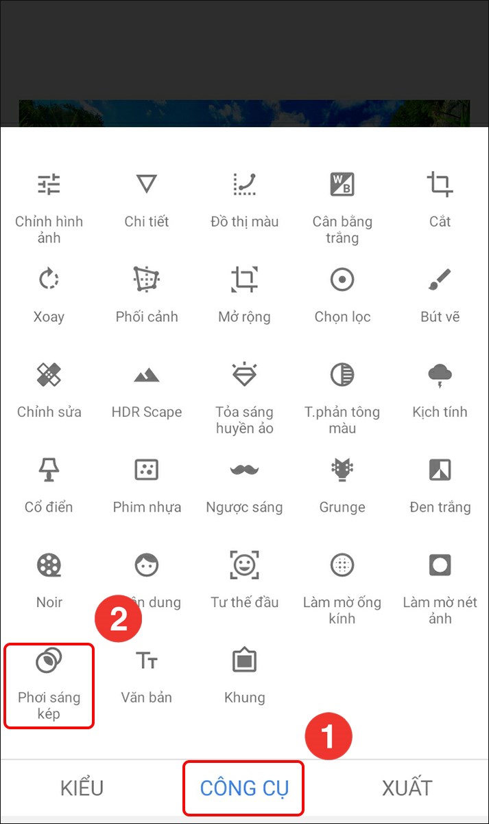 Chọn phơi kép sáng Chọn phơi kép sáng