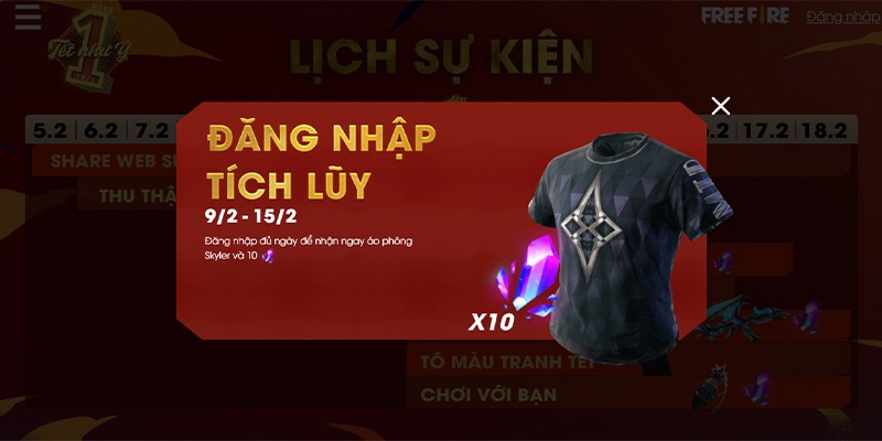 Sự kiện Đăng Nhập Tích Luỹ Sự kiện Đăng Nhập Tích Luỹ
