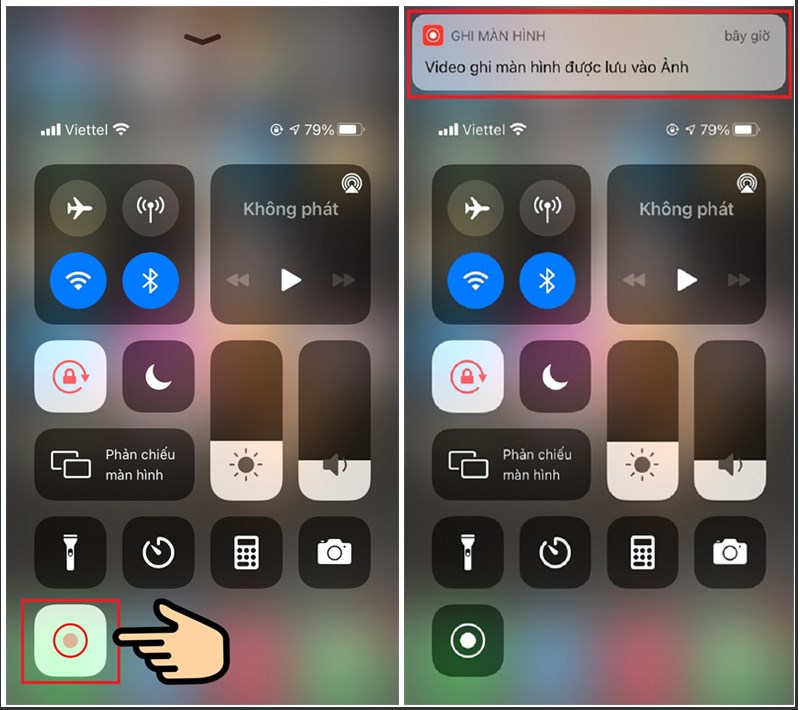 Nhấn biểu tượng quay hình tròn để kết thúc và lưu video Nhấn biểu tượng quay hình tròn để kết thúc và lưu video