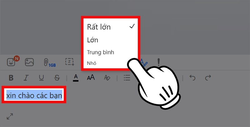 Chọn kích cỡ chữ mà bạn muốn Chọn kích cỡ chữ mà bạn muốn