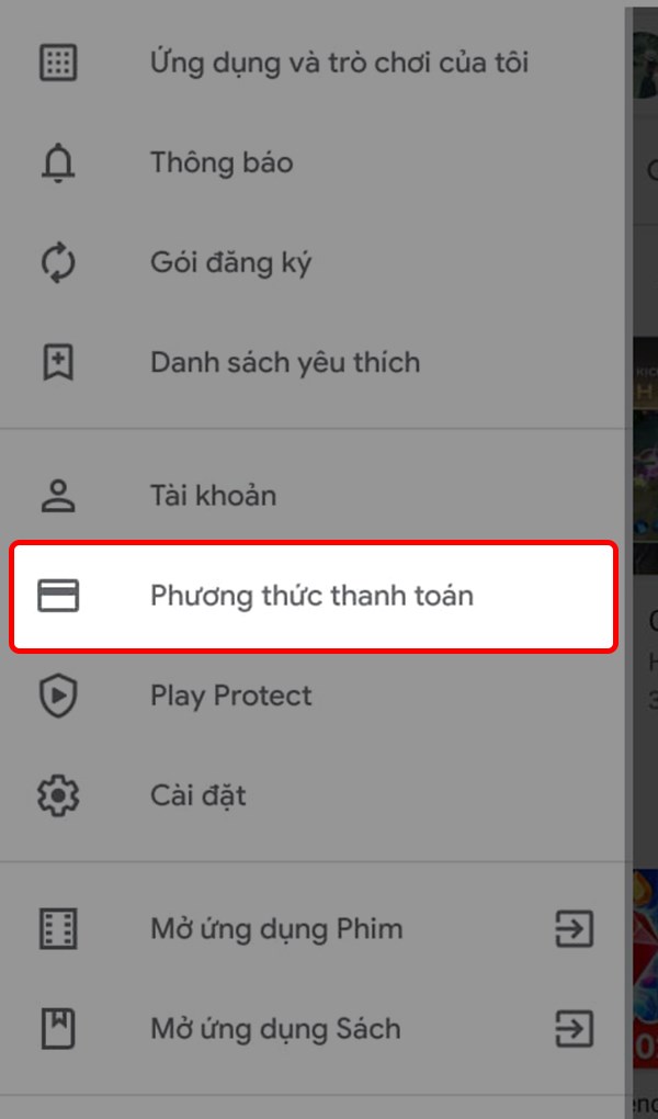 Chọn Phương thức thanh toán. Chọn Phương thức thanh toán.