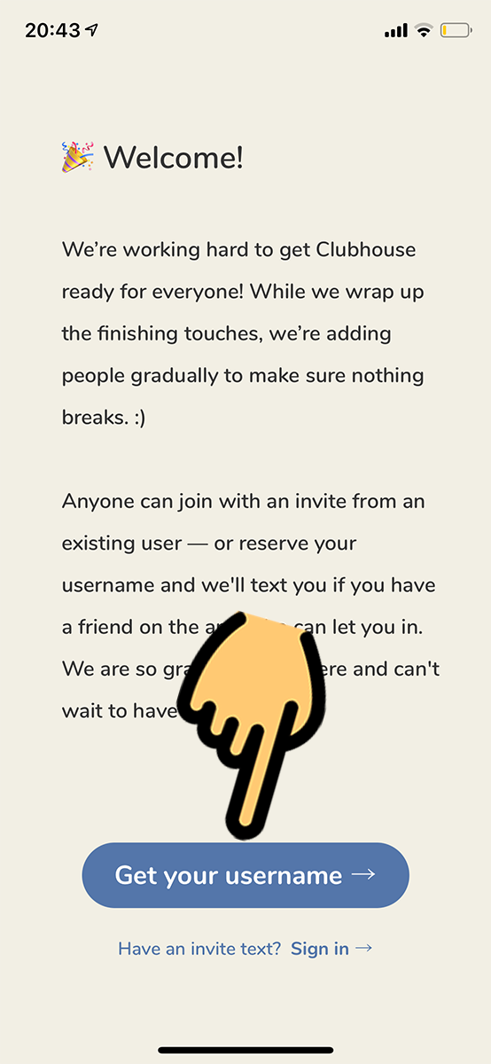 Chọn Get your username Chọn Get your username