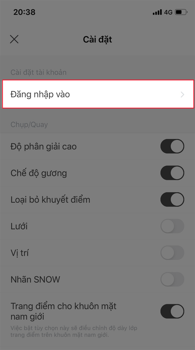 Chọn Đăng nhập vào Chọn Đăng nhập vào