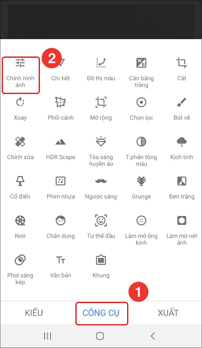 Chọn chỉnh sửa hình ảnh Chọn chỉnh sửa hình ảnh