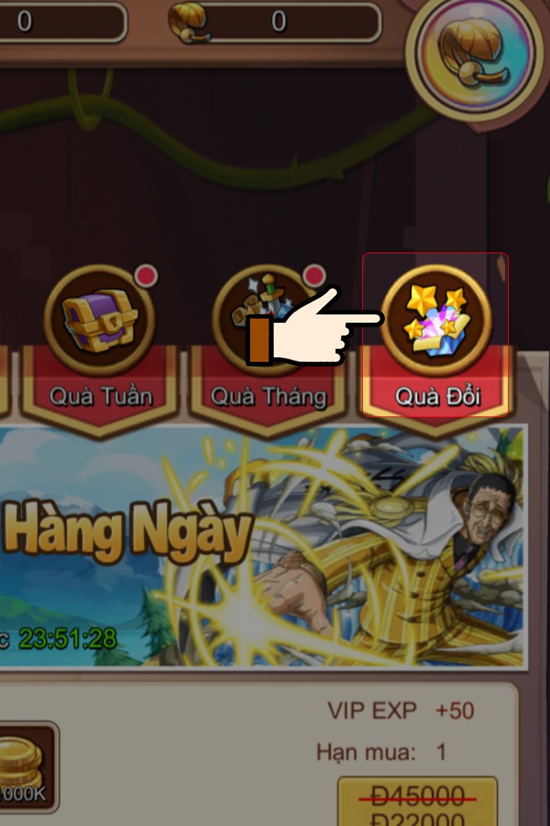 Nhấn chọn Đổi quà Nhấn chọn Đổi quà
