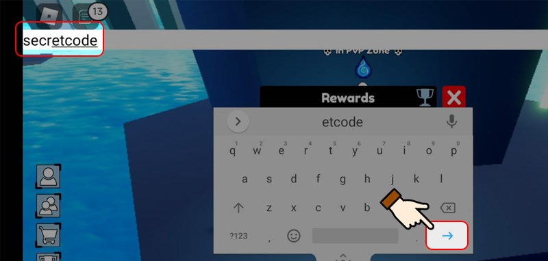 Nhập mã code vào ô trống Enter Code Nhập mã code vào ô trống Enter Code