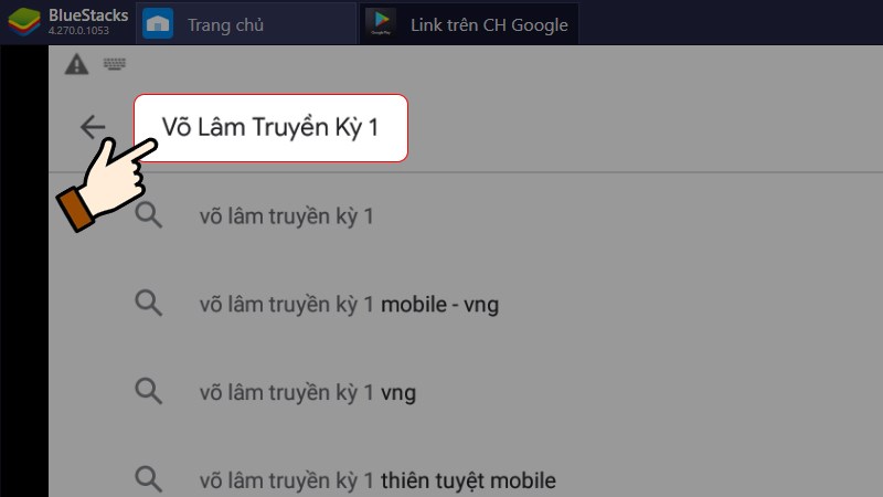Nhập vào từ khoá Võ Lâm Truyền Kỳ 1 và bấm Enter Nhập vào từ khoá Võ Lâm Truyền Kỳ 1 và bấm Enter