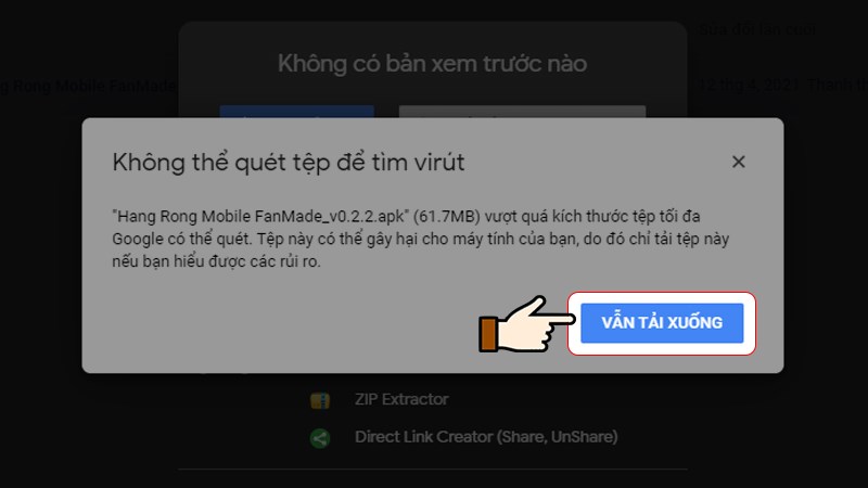 Nhấn chọn Vẫn tải xuống Nhấn chọn Vẫn tải xuống