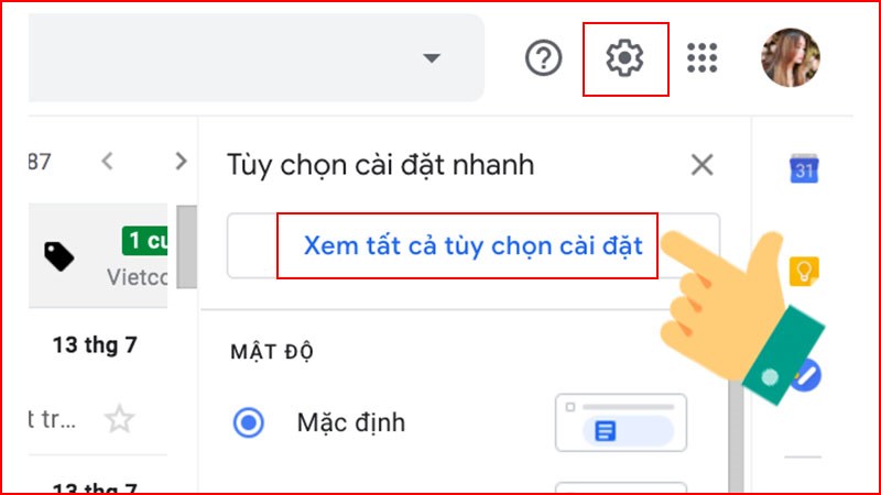 2-b1-800x450-1 Mở Gmail trên máy tính Chọn cài đặt biểu tượng răng cưa góc phải > Chọn Xem tất cả tùy chọn cài đặt.