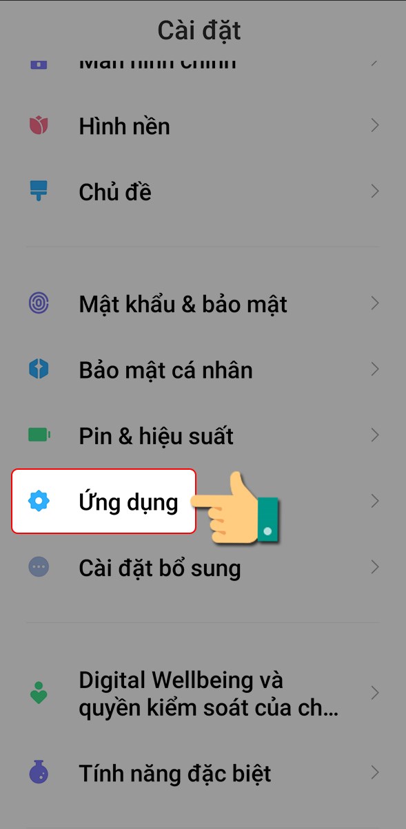Chọn ứng dụng Chọn ứng dụng