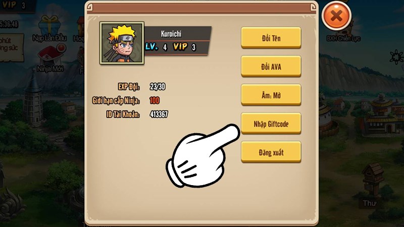 Chọn Nhập code Chọn Nhập code