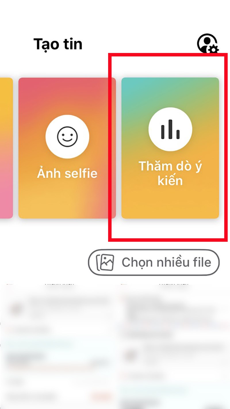Vuốt qua trái và chọn Thăm dò ý kiến Vuốt qua trái và chọn Thăm dò ý kiến