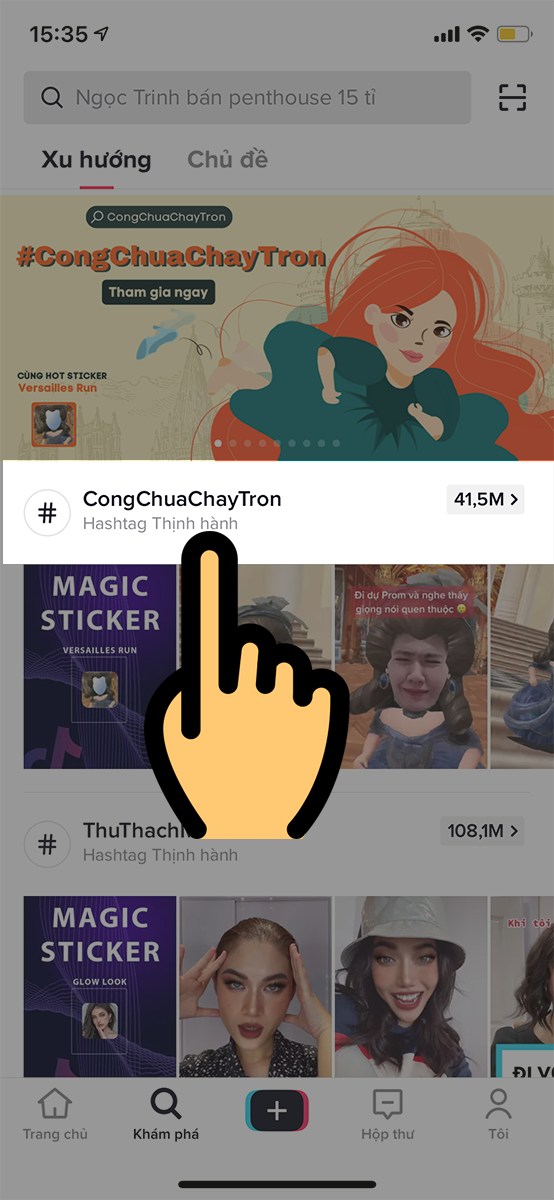Chọn hiệu ứng Công chúa chạy trốn đầu tiên Chọn hiệu ứng Công chúa chạy trốn đầu tiên