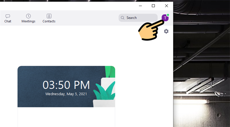 Click vào ảnh đại diện Zoom ở góc phải Click vào ảnh đại diện Zoom ở góc phải