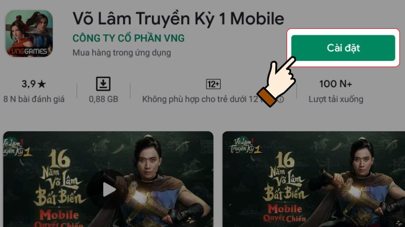 Nhấn chọn Cài đặt (Install) và chờ cho trò chơi tải xuốn Nhấn chọn Cài đặt (Install) và chờ cho trò chơi tải xuống
