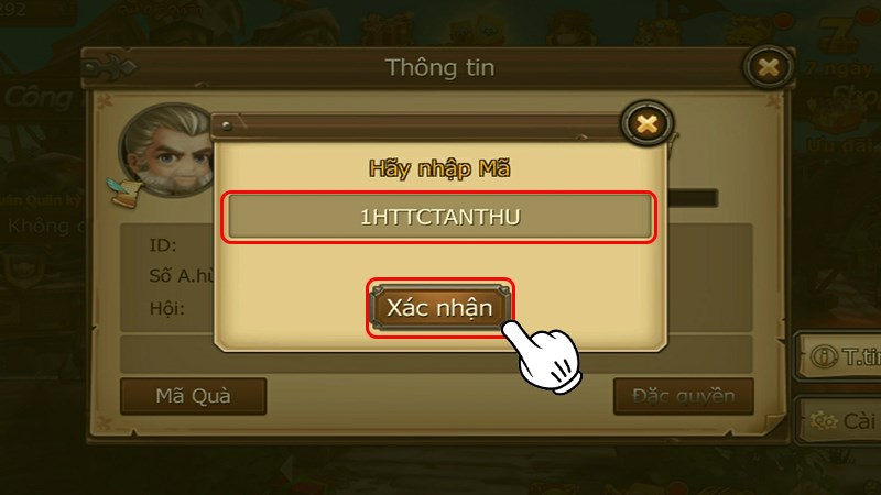 Nhấn vào Xác nhận Nhấn vào Xác nhận