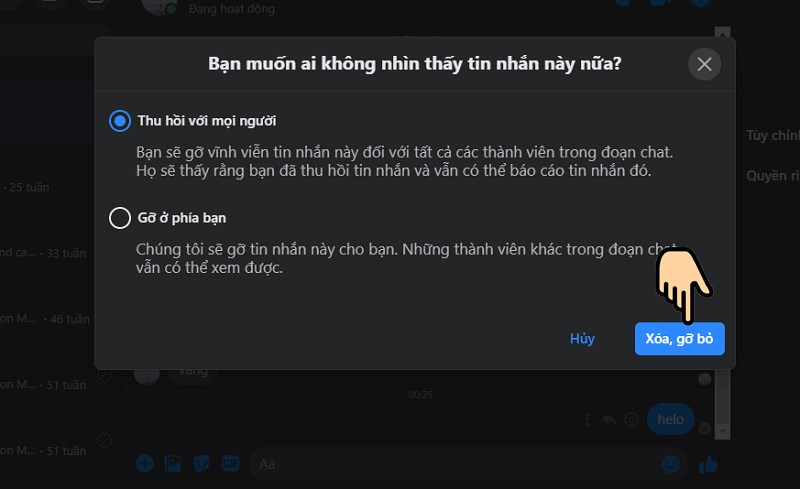 Chọn Thu hồi với mọi người Chọn Thu hồi với mọi người