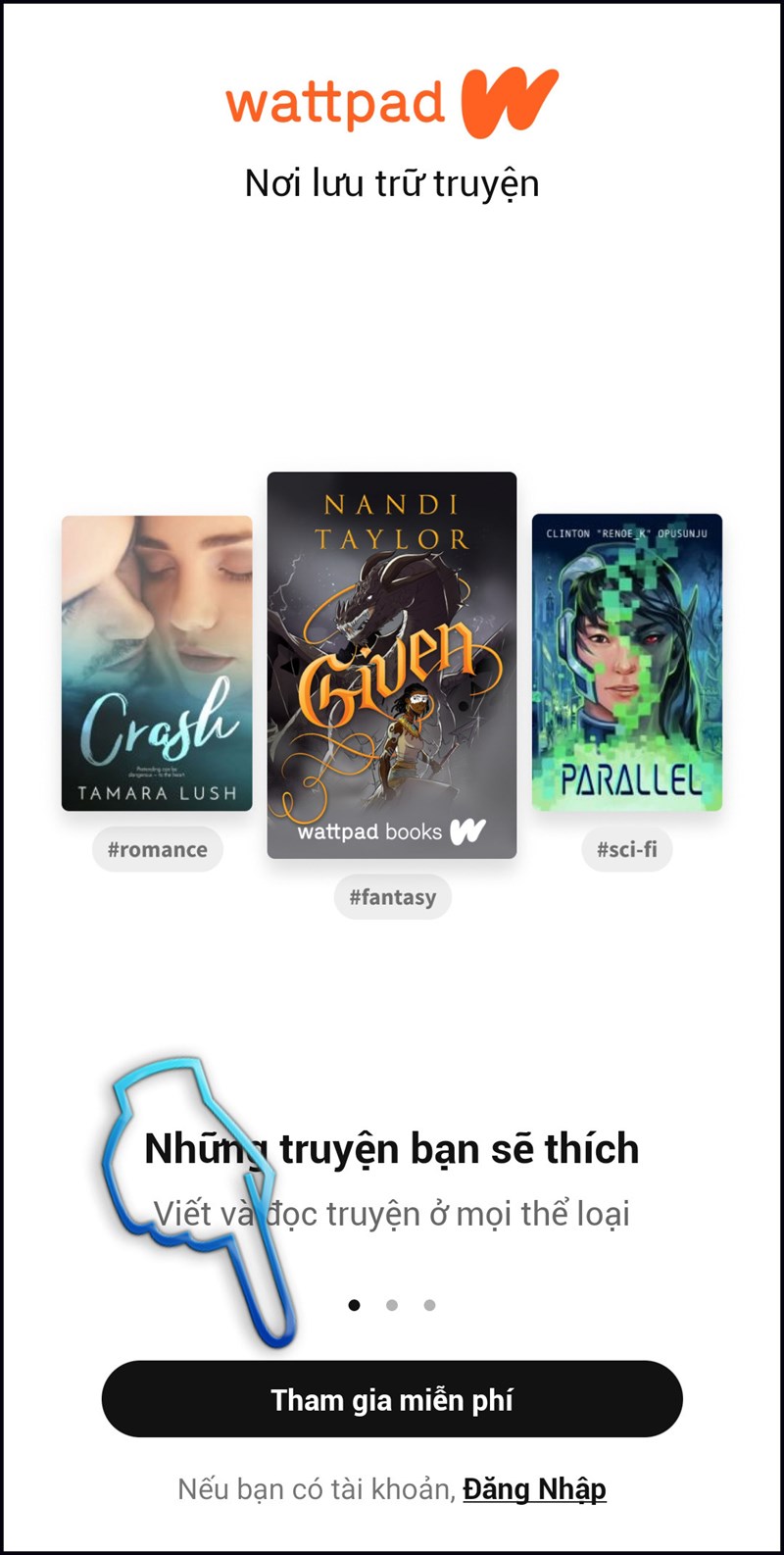 3-cach-dang-ky-tai-khoan-wattpad-tren-dien-thoai-may-tinh222-800x1586-1 Bước 2: Chọn Tham gia miễn phí