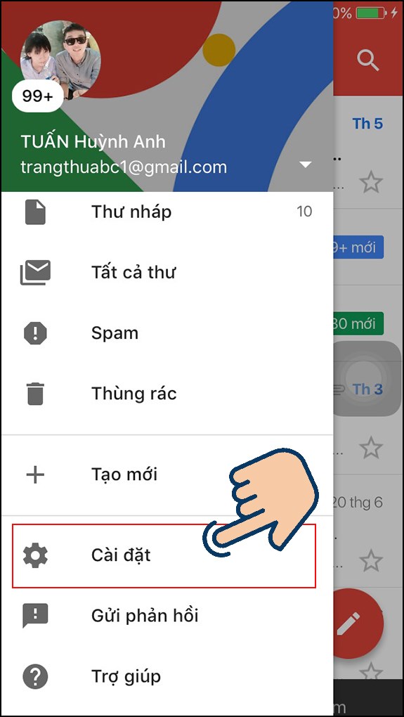 3-cach-dang-xuat-tai-khoan-gmail-tu-xa-nhanh-nhat15-575x1020-1 chọn Cài đặt.