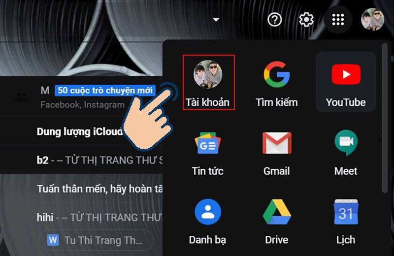 3-cach-dang-xuat-tai-khoan-gmail-tu-xa-nhanh-nhat8-800x520-1 chọn vào Tài khoản.