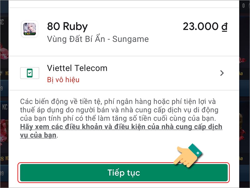 Nhấn Tiếp tục Nhấn Tiếp tục