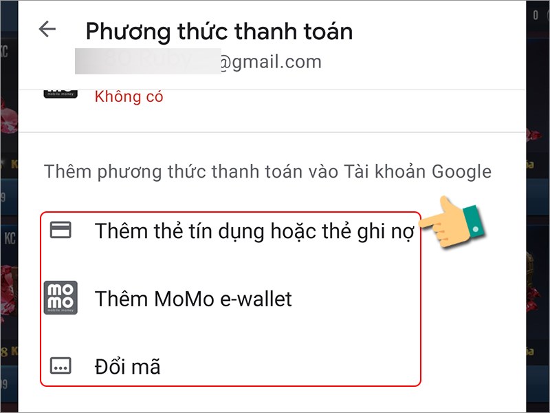 Chọn hình thức thanh toán Chọn hình thức thanh toán