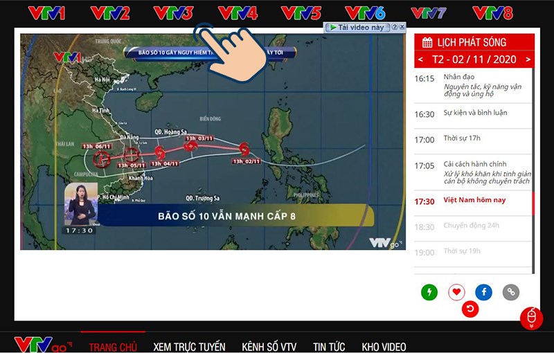 Đầu tiên bạn hãy vào trang chủ VTV GO, tại đây hãy chọn Kênh bạn muốn xem lại. Đầu tiên bạn hãy vào trang chủ VTV GO, tại đây hãy chọn Kênh bạn muốn xem lại.