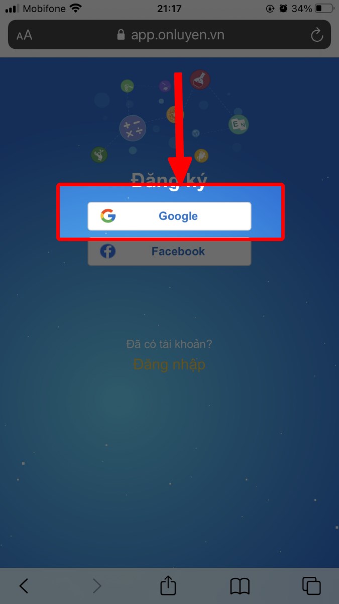 Chọn mục Google Chọn mục Google