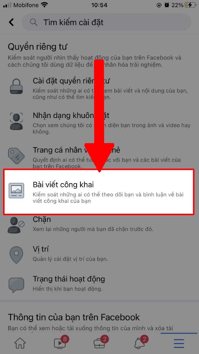 Chọn mục Bài viết công khai Chọn mục Bài viết công khai