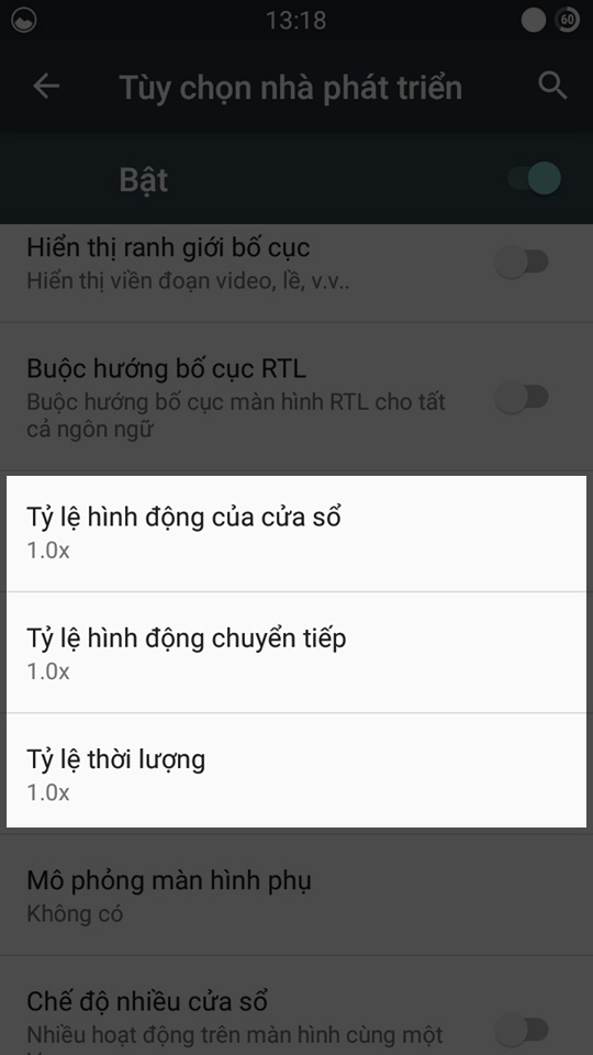 chế độ nhà phát triển 4 chế độ nhà phát triển 4