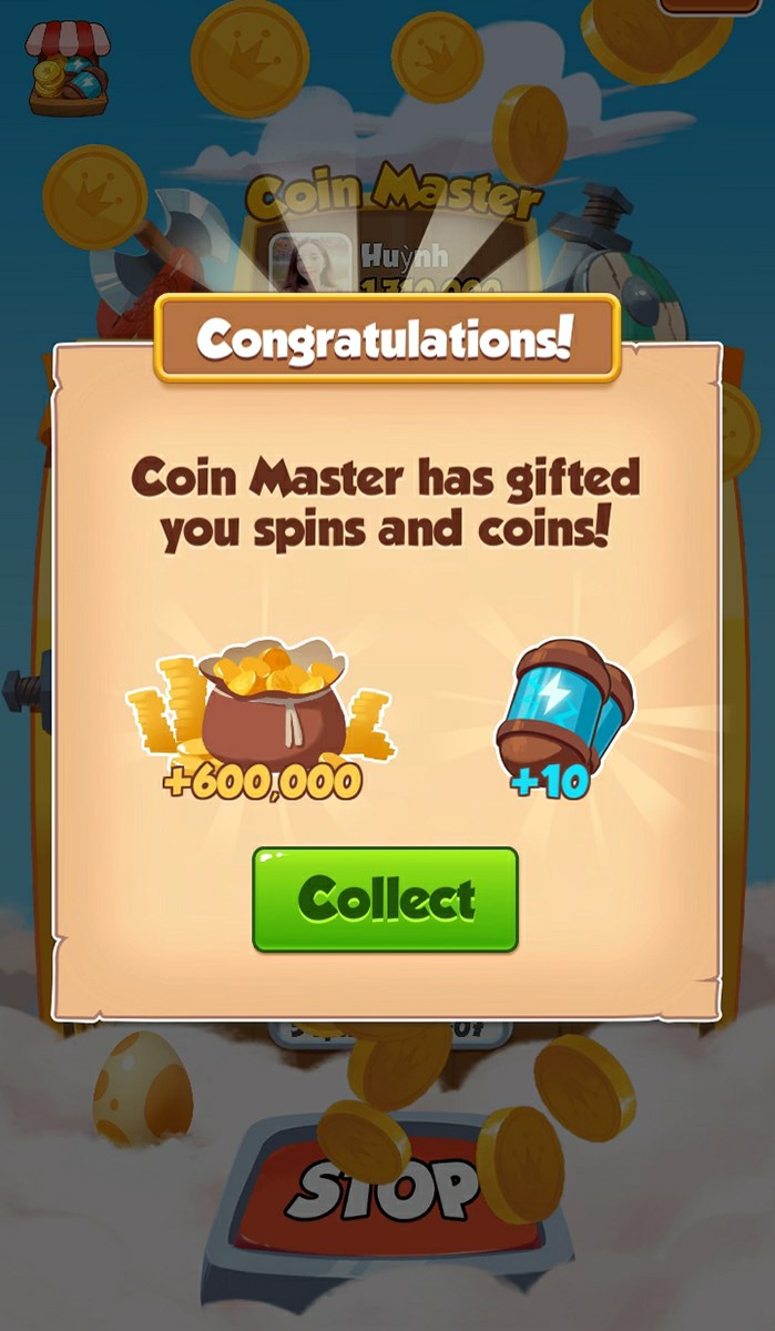 Phần thưởng Nhấn Collect để nhận thưởng