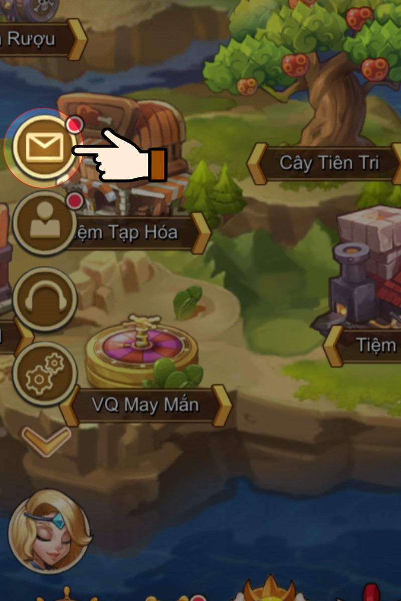 Nhấn chọn Thư Nhấn chọn biểu tượng Thư