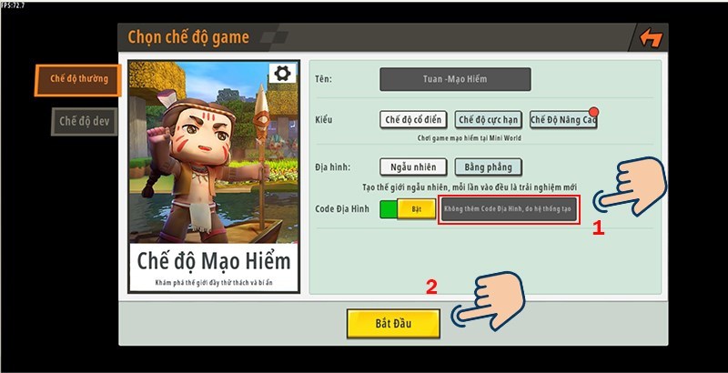 Nhập code và nhấn Bắt đầu Nhập code và nhấn Bắt đầu