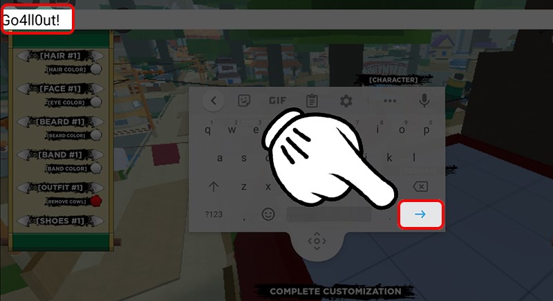 Nhập code và chọn dấu mũi tên xanh nhé Nhập code và chọn dấu mũi tên xanh nhé