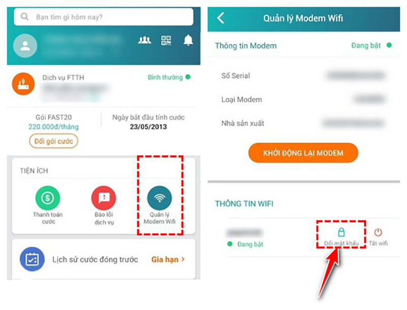4-800x611-1 chọn vào mục Quản lý Modem Wifi ->Chọn vào mục Đổi mật khẩu.