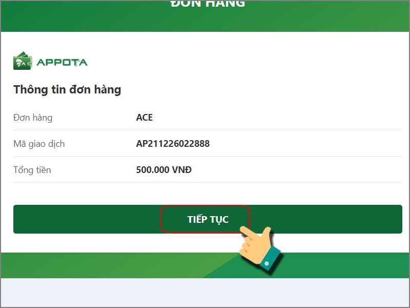 Nhấn tiếp tục Nhấn tiếp tục