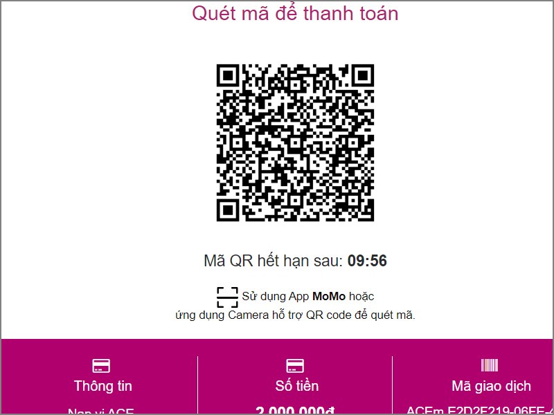 Quét mã QR để thanh toán Quét mã QR để thanh toán