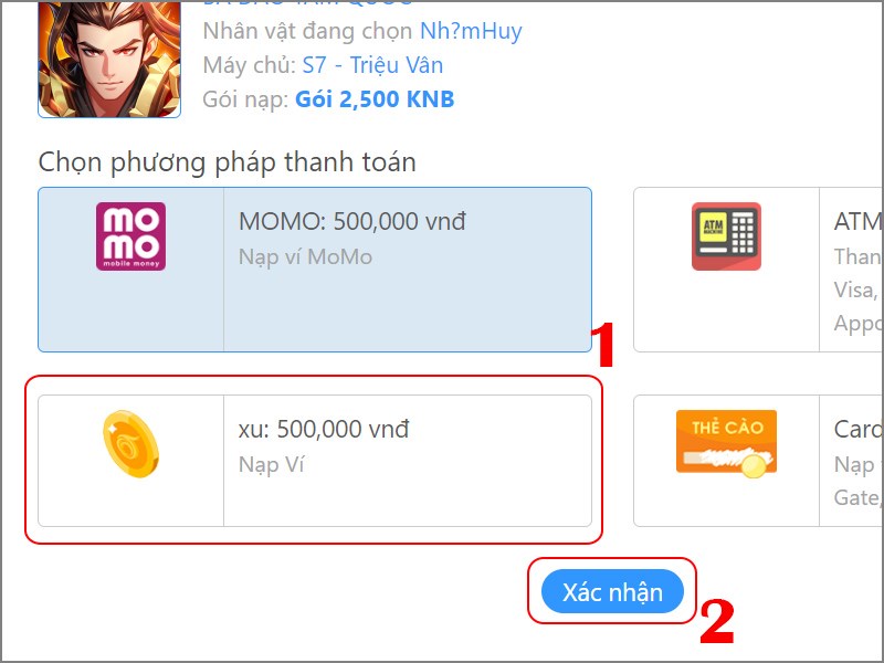 Thanh toán bằng Chọn phương thức thanh toán