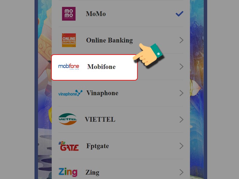 Nạp bằng thẻ điện thoại Nạp bằng thẻ điện thoại