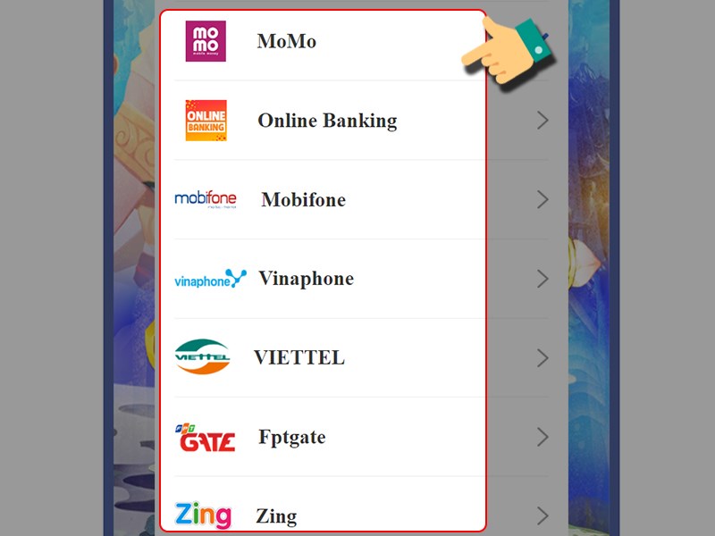 Chọn phương thức thanh toán Chọn phương thức thanh toán